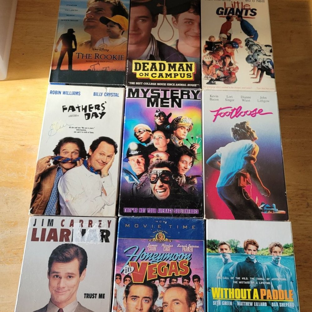 Mixed Lot of 9 VHS - Without a Paddle - Mystery Men - Foot Loose - etc..